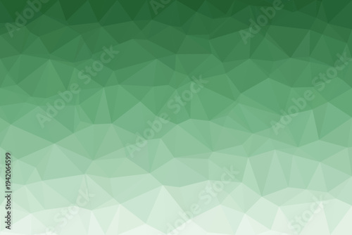 A captivating polygonal low poly green gradient geometric pattern background with triangles fading from dark to light