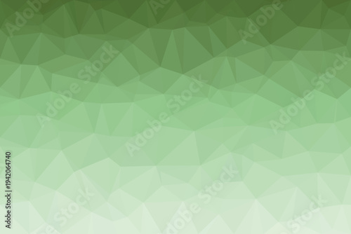 A captivating polygonal low poly olive green gradient geometric pattern background with triangles fading from dark to light