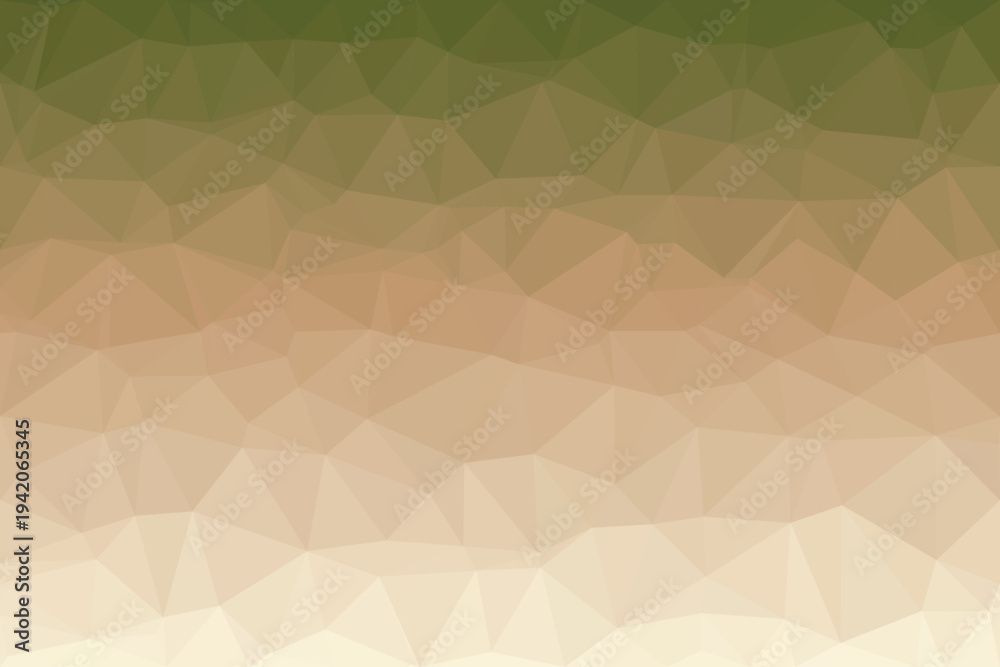 Obraz premium A geometric low poly surface presents a gentle gradient from earthy brown green to light cream shades
