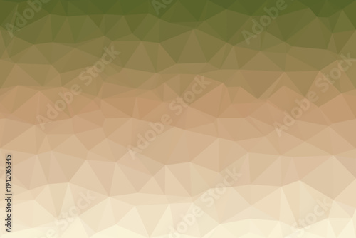 A geometric low poly surface presents a gentle gradient from earthy brown green to light cream shades