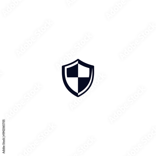 Minimalist Black and White Shield Icon Vector for Security, Protection, and Privacy Concepts – Modern Digital Safety Symbol
