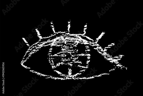 Hand drawn crayon eye icon