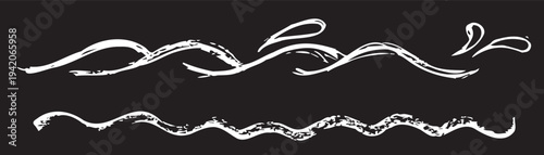 Sea wave crayon icon, water flow, chalk surf symbol