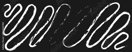 Scribble pen scratches set. Doodle pencil stroke, hand drawn underline marks