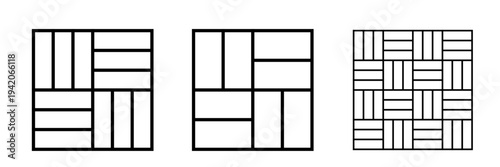 Wood parquet icon, floor tile background