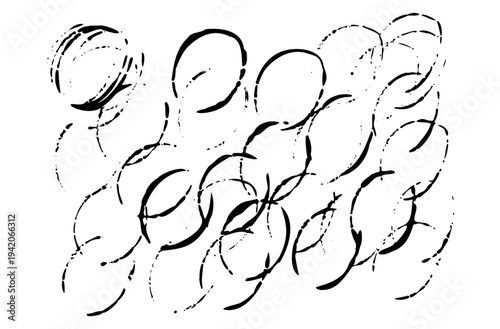 Ink brush stroke, brush smear line marks