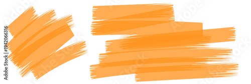 Highlighter stroke set. Marker lines, brush marks and underlines