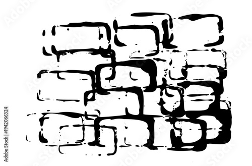 Ink brush stroke, brush smear line marks