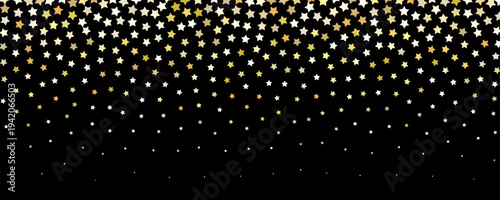 Gold star confetti background, golden sparkle pattern