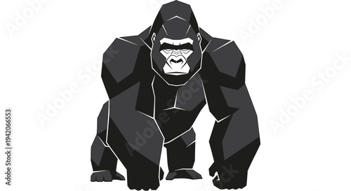 Vector illustration of a black gorilla
