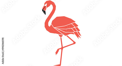 Vector pink flamingo icon