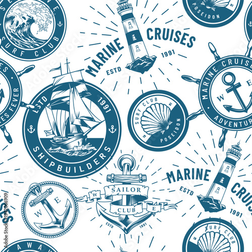 Nautical designs on fabric