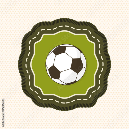 Scout badge with Soccer ball. Vector. Merit patch, sticker for camping outdoor and academic activities. Perfect for scouting groups, camping events, bike clubs, outdoor apparel, stickers, embroidery