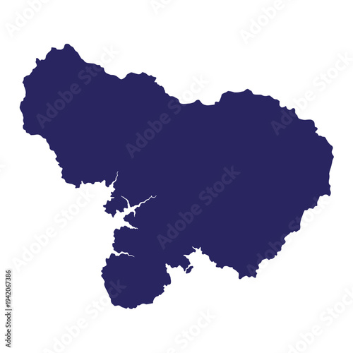 Map of Crimean Peninsula in blue color  geographic illustration of Ukrainian region