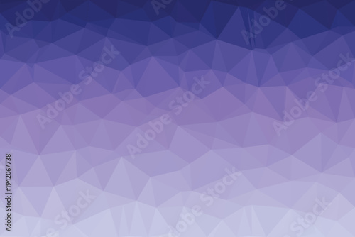 A stunning geometric low poly surface displays a beautiful gradient from deep violet to soft lavender purple