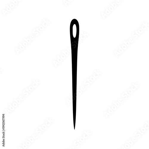 Sewing tool needle minimal symbol black white icon 