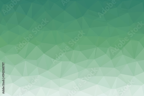 A vibrant pattern of interconnected geometric triangles creates a smooth gradient from deep green to soft white