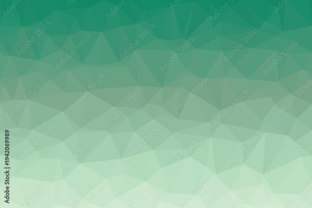 Fototapeta premium An appealing low poly composition highlights a refreshing color progression from deep green to mint