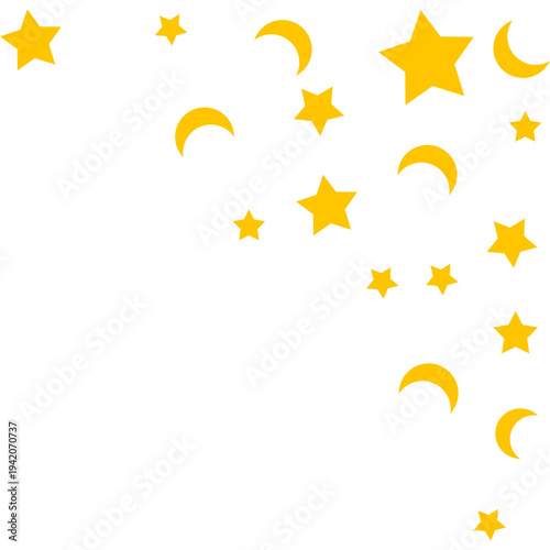 Yellow stars and crescent moons corner decoration