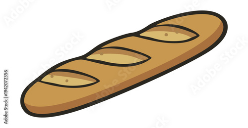 French baguette. Vector isolated illustration