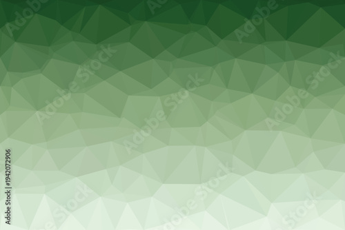 Dynamic geometric pattern presenting a striking color gradient from deep forest green to light sage tones