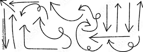 A complex network of arrows and lines in a abstract composition