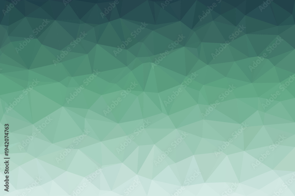Obraz premium Soothing teal and green gradient low polygon pattern presents a calming geometric visual with gentle color changes