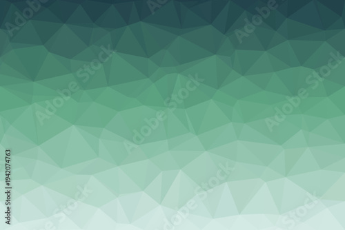 Soothing teal and green gradient low polygon pattern presents a calming geometric visual with gentle color changes