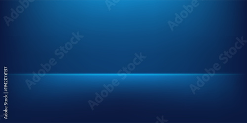 Empty blue studio room background with bright top and floor spotlights, ideal for modern product displays, virtual stages, tech presentations, and elegant backdrops