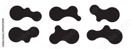 Set of abstract metaball shapes