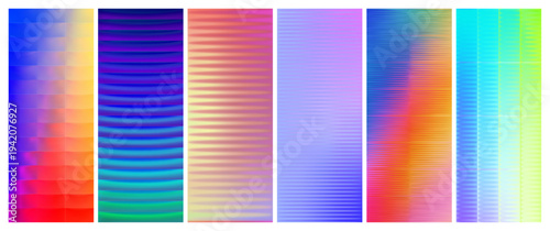 Set of ribbed glass texture backgrounds