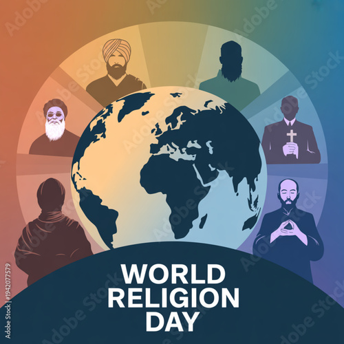 World Religion Day Illustration with Diverse Figures.
