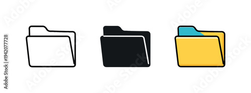 Organization metaphor conveyed by a rectangular document folder with tab and slightly open edge standing alone as a tidy storage