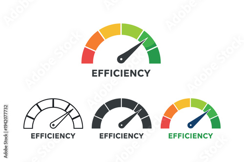 Optimized performance outcome represented by a dashboard gauge with smooth arc and single pointer indicating efficiency, clearly