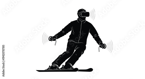 Vector illustration of a skier in motion