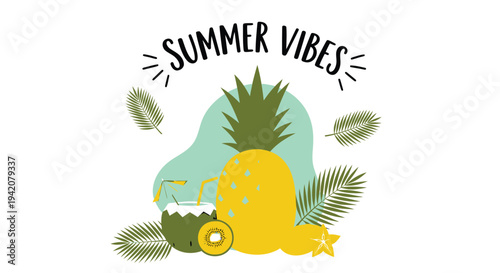 Summer Vibes Fruit Icon Vector Illustration