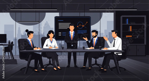 group of business people working together