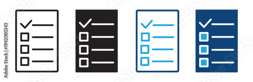 Task List Icon Set Checklist, To-Do, and Project Management Line and Solid Vector Symbols