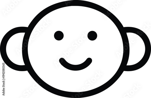 A single, cheerful doodle icon of a round sunflower with a smiling face