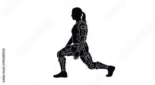 Vector illustration of woman doing lunge exercise