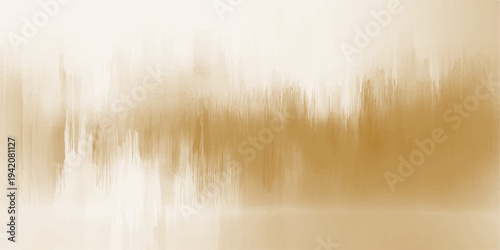 Abstract background featuring yellow lines and leaves reflected on a misty lake at sunrise with a blue winter forest landscape and cold water ripples