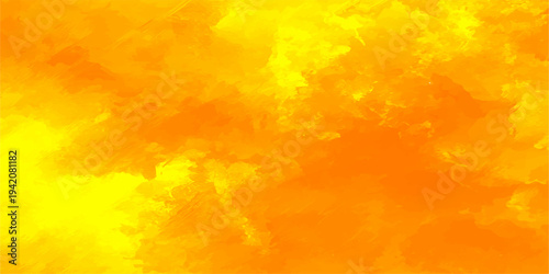 A vibrant abstract wallpaper of burning orange fire flames and smoke textures swirling across a sunset sky with glowing yellow clouds and hot red sunlight patterns