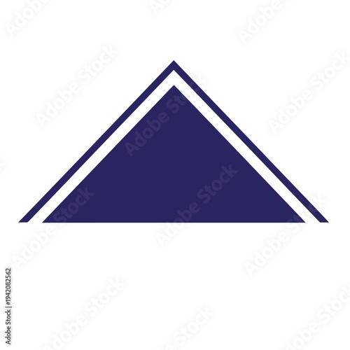 Navy blue triangle shape with white outline  geometric figure