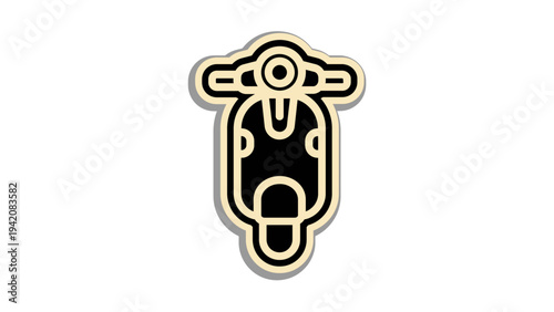 Minimalist Scooter Badge Icon Sticker Design