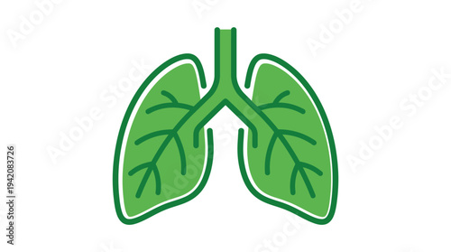 Green leaf lungs icon representing clean air and environmental health