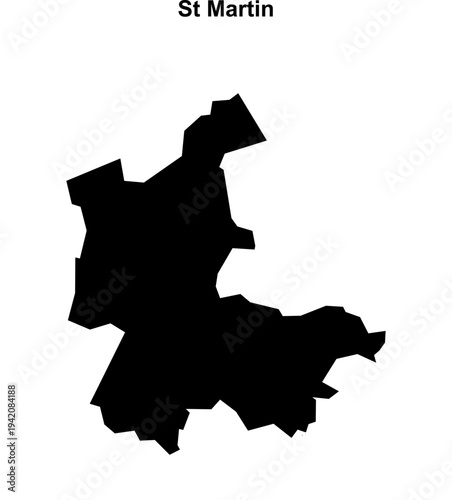 St Martin (England) blank outline map