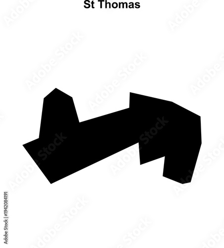 St Thomas (England) blank outline map