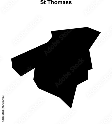 St Thomass (England) blank outline map