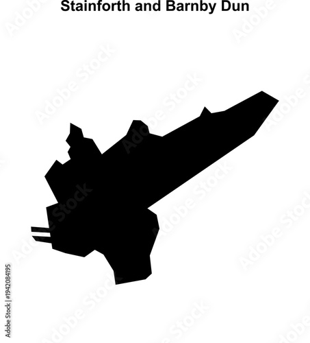 Stainforth and Barnby Dun (England) blank outline map