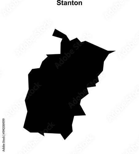 Stanton (England) blank outline map